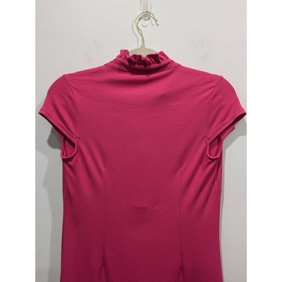 Lilly Pulitzer Pink Ruffle Neck Cap Sleeve Popover Shirt Dress, S - Picture 7 of 11